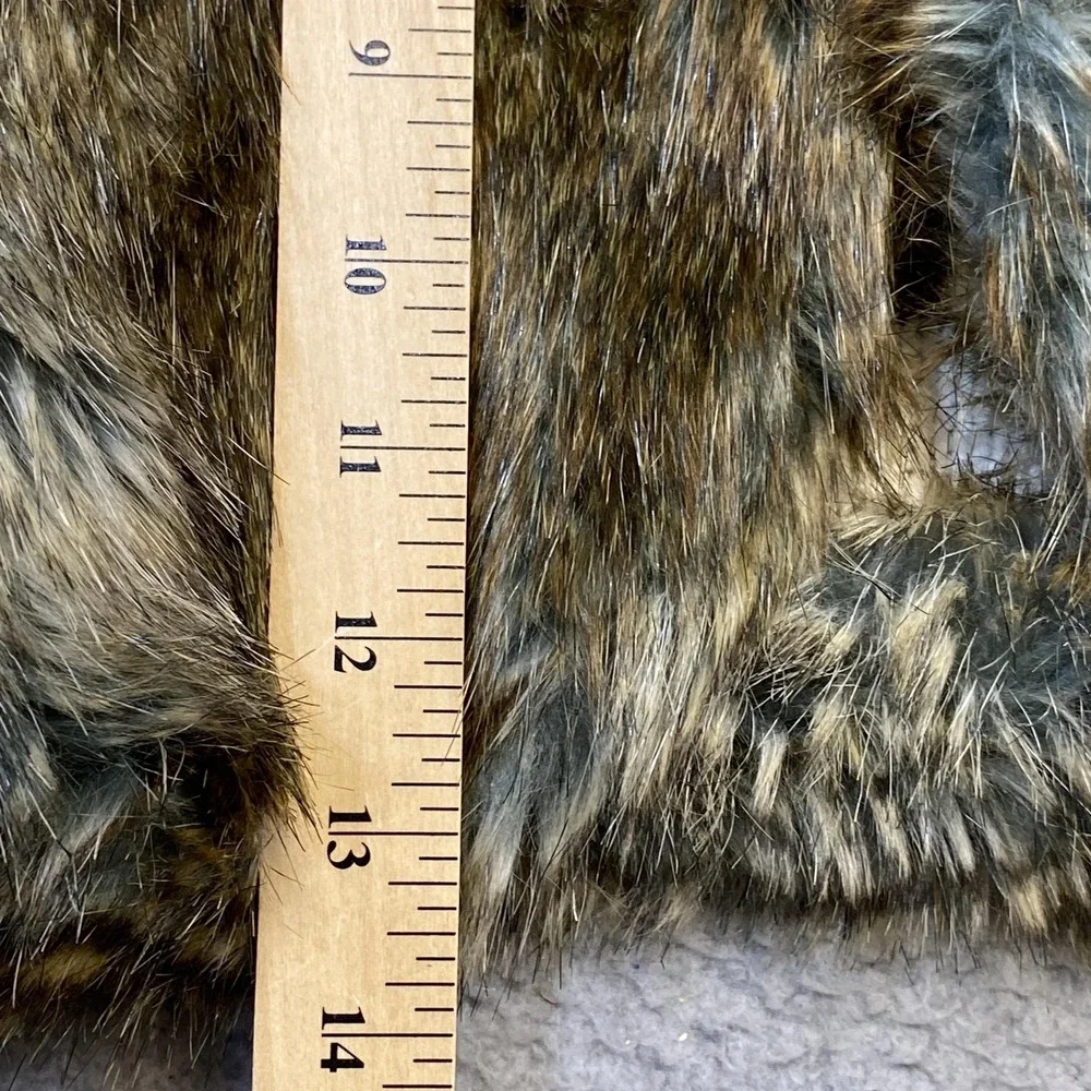 GAP Kids Vest Youth Large‎ 10 Brown Reversible Faux Fur Knit Snowflake Fair Isle